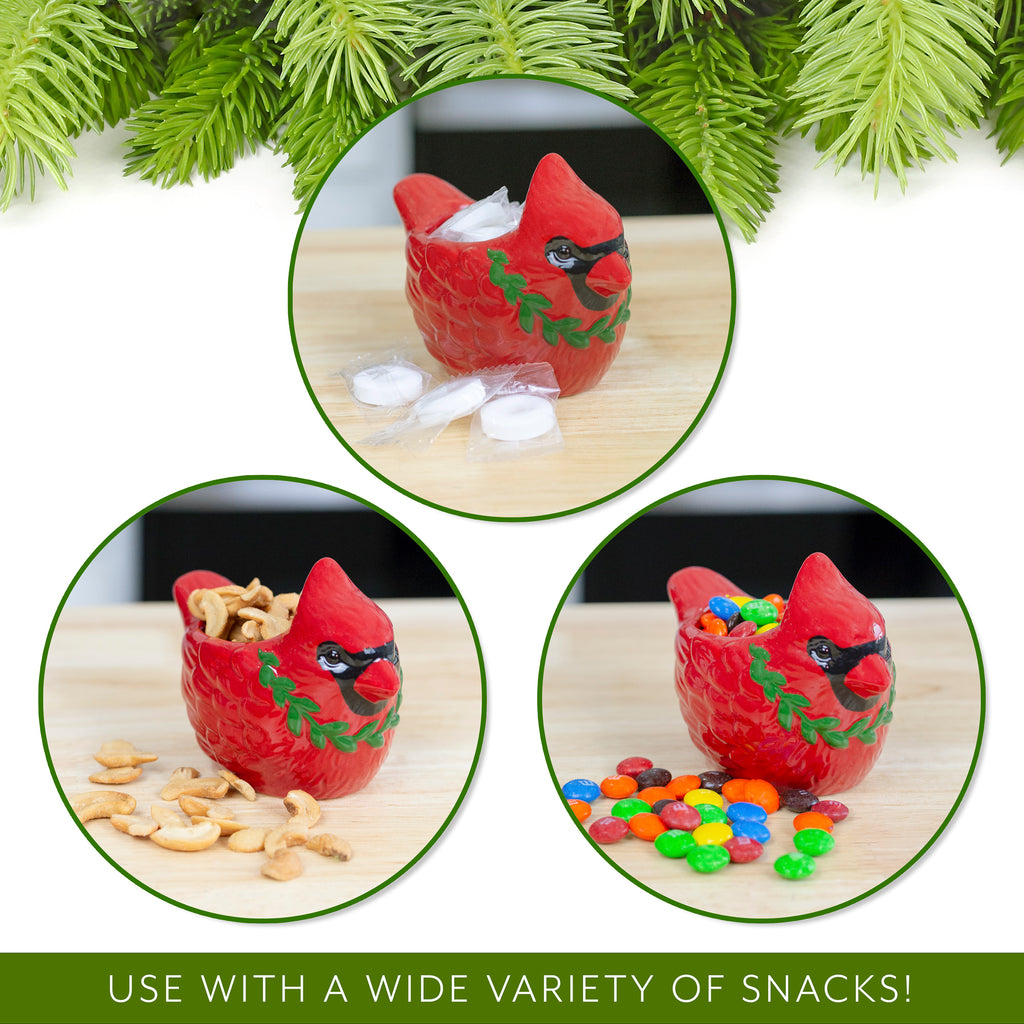 Christmas Cardinal Candy Dish (Ceramic, Case of 48) - 48X_SH_2277_CASE