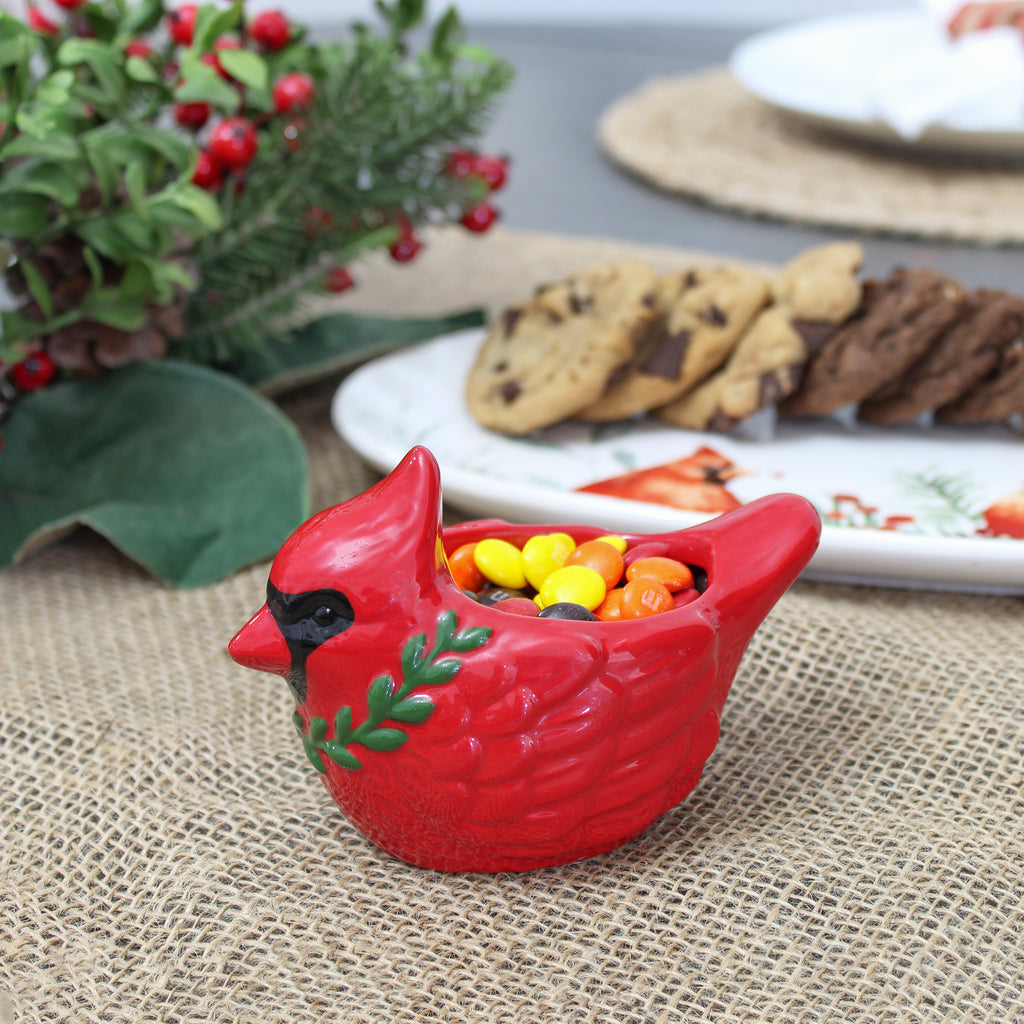 Christmas Cardinal Candy Dish (Ceramic, Case of 48) - 48X_SH_2277_CASE