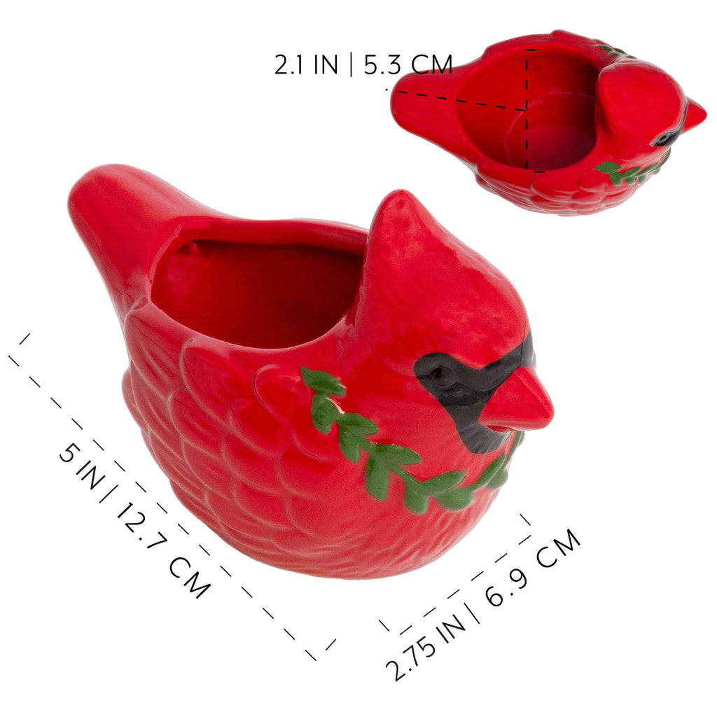 Christmas Cardinal Candy Dish (Ceramic, Case of 48) - 48X_SH_2277_CASE