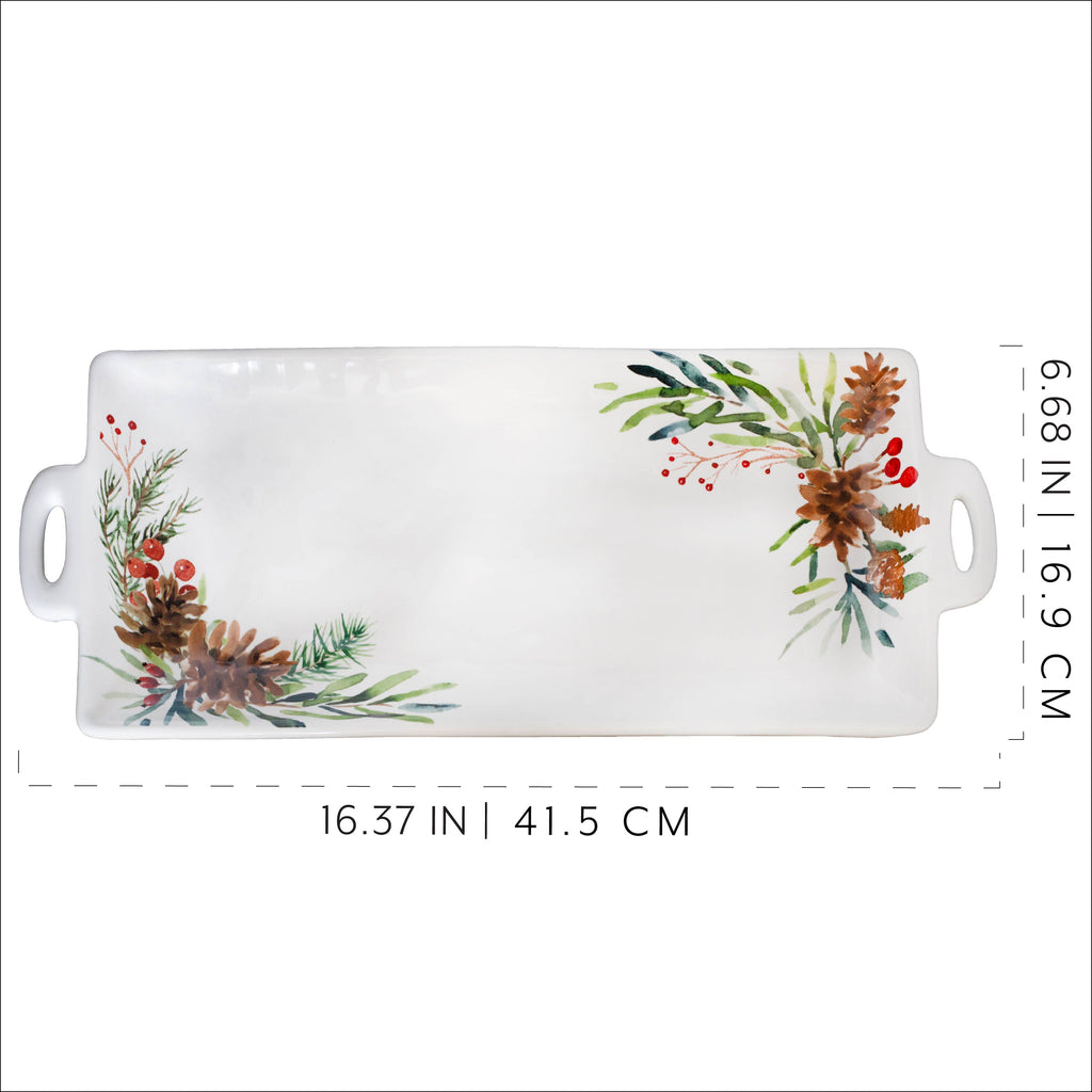 Christmas Greenery Ceramic Platter - sh2280ah1