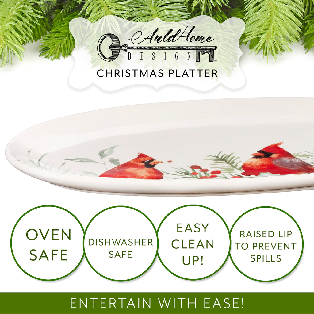 Cardinal Ceramic Christmas Platter (Case of 4) - 4X_SH_2281_CASE