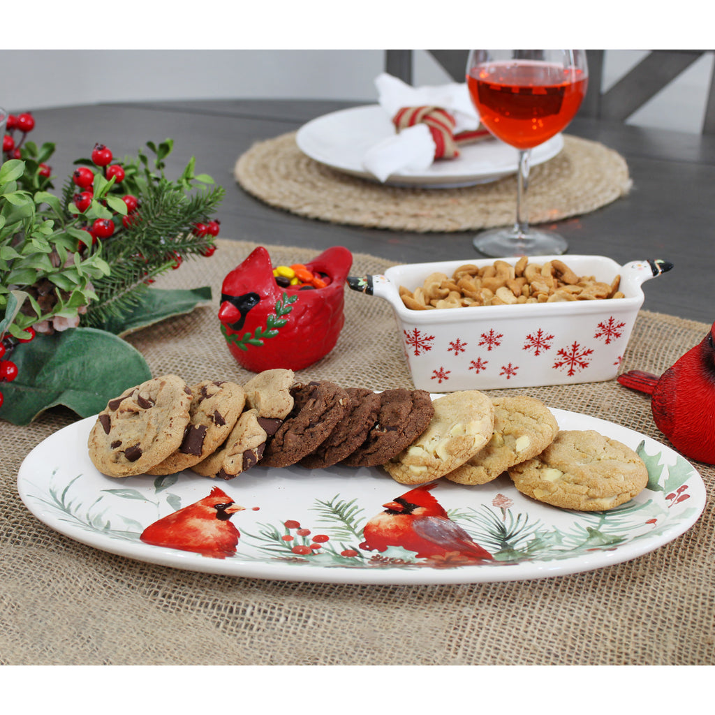 Cardinal Ceramic Christmas Platter (Case of 4) - 4X_SH_2281_CASE