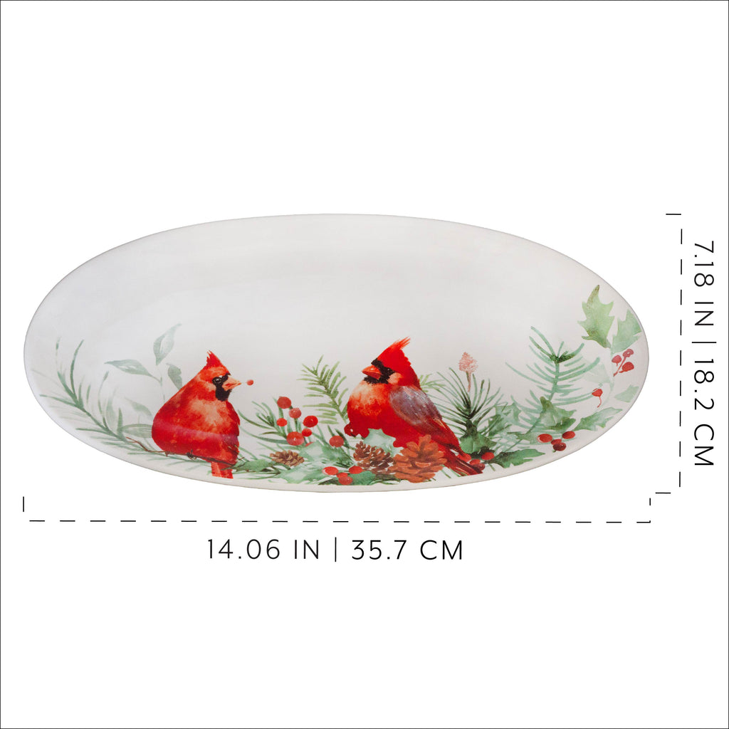 Cardinal Ceramic Christmas Platter - sh2281ah1x
