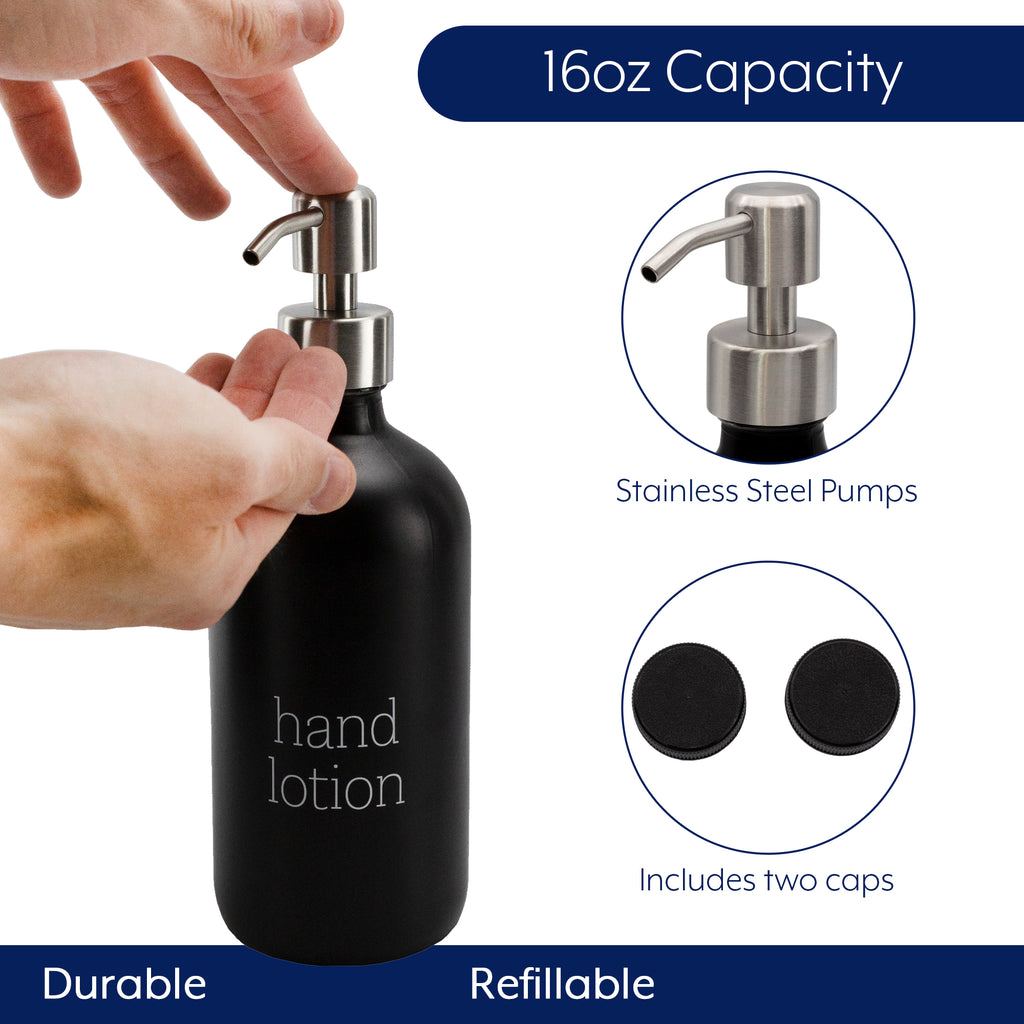 Lotion / Hand Sanitizer Pump Bottles (Black, Case of 20 Sets) - 20X_SH_2251_CASE