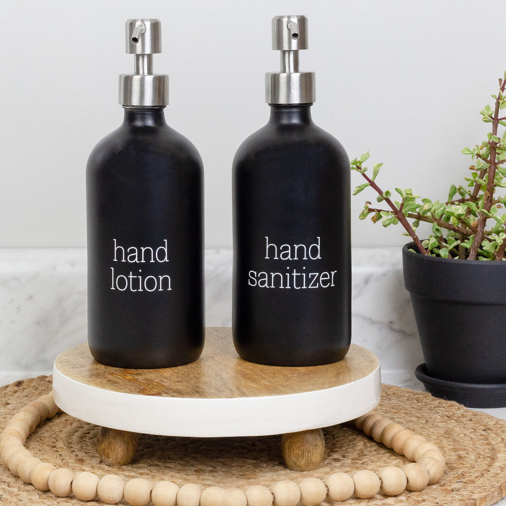 Lotion / Hand Sanitizer Pump Bottles (Set of 2, Black) - sh2251dar0