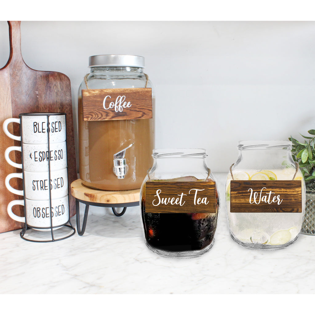 Rustic Wood Beverage Sign Set (7-Sign General Set) - sh2254dar0