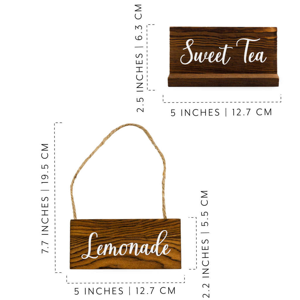 Rustic Wood Beverage Sign Set (7-Sign General Set) - sh2254dar0