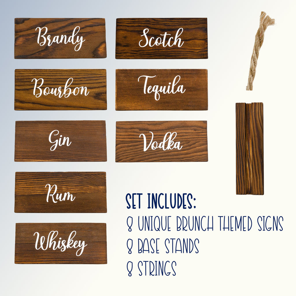 Rustic Wood Beverage Sign Set (Bar Set, Case of 36) - SH_2255_CASE