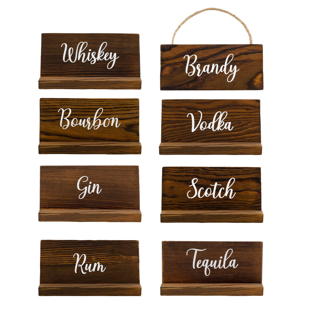 Rustic Wood Beverage Sign Set (Bar Set, Case of 36) - 36X_SH_2255_CASE