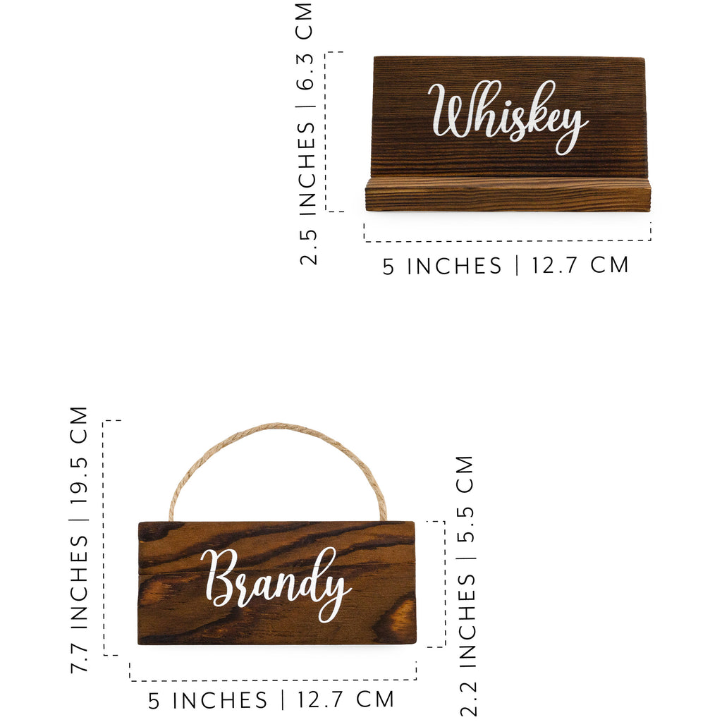 Rustic Wood Beverage Sign Set (8-Sign Bar Set) - sh2255dar0