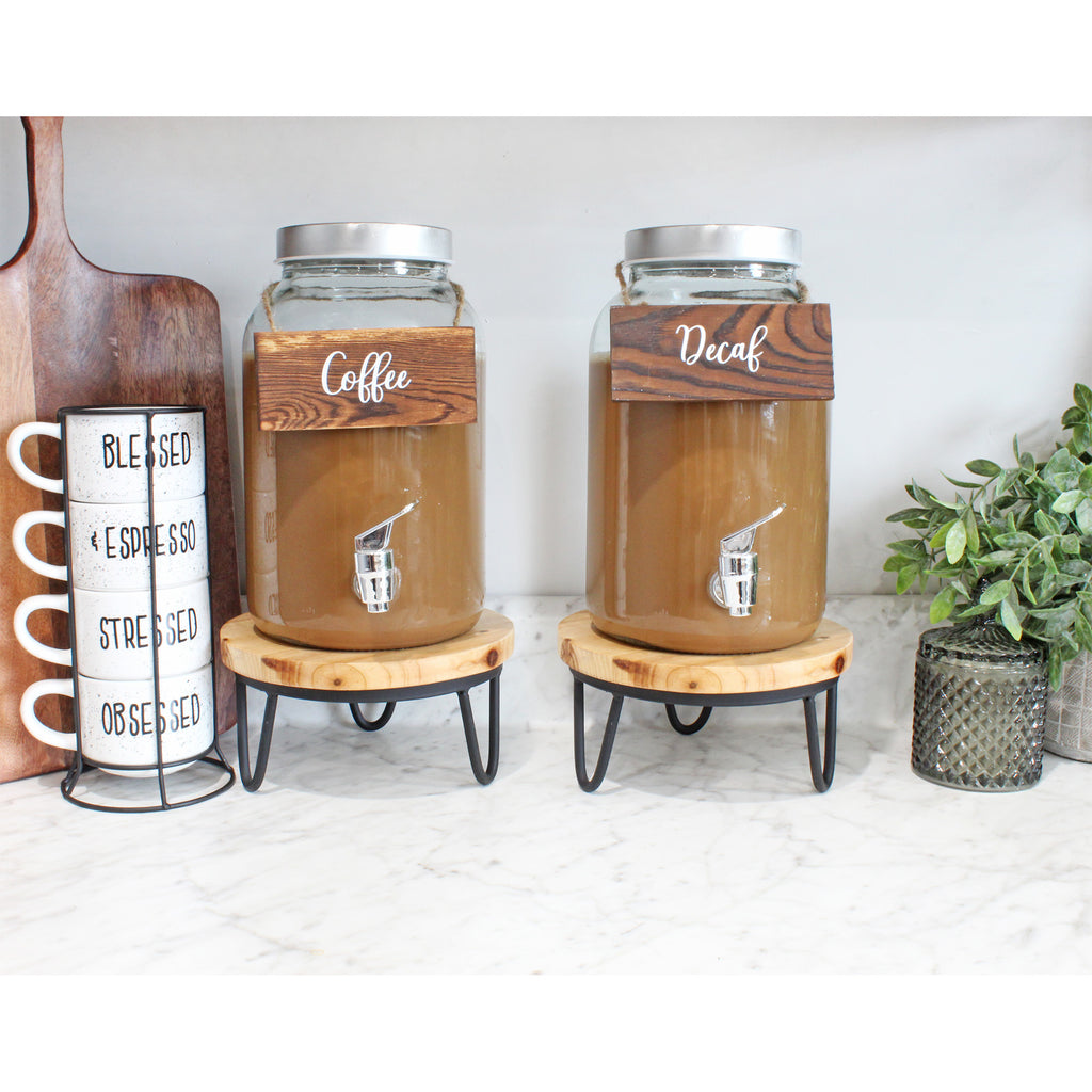 Rustic Wood Beverage Sign Set (7-Sign Brunch Set) - sh2256dar0