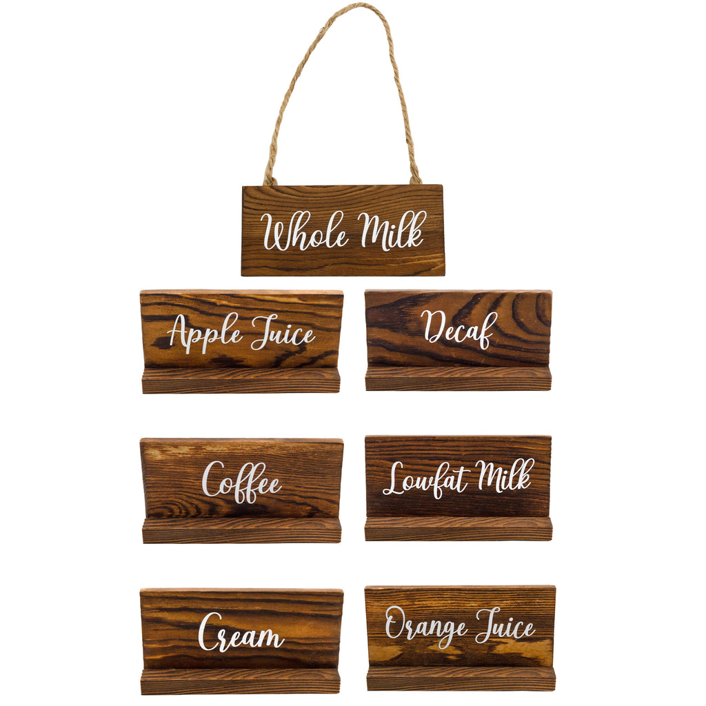 Rustic Wood Beverage Sign Set (Brunch Set, Case of 36) - 36X_SH_2256_CASE