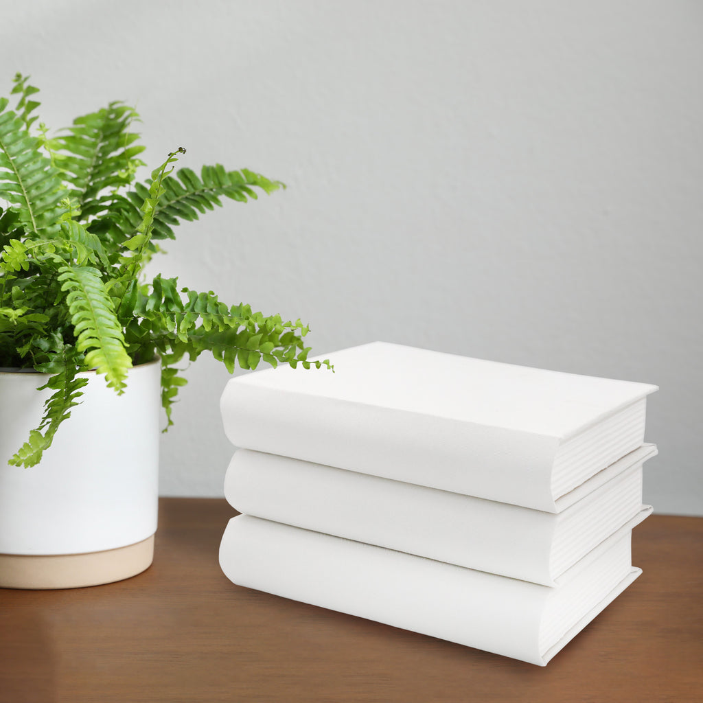 Faux Book Stack (White, Case of 4) - SH_2271_CASE