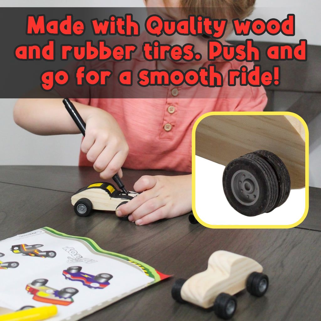 DIY Craft Wood Car Kit (10-Piece Set) - sh2151att1