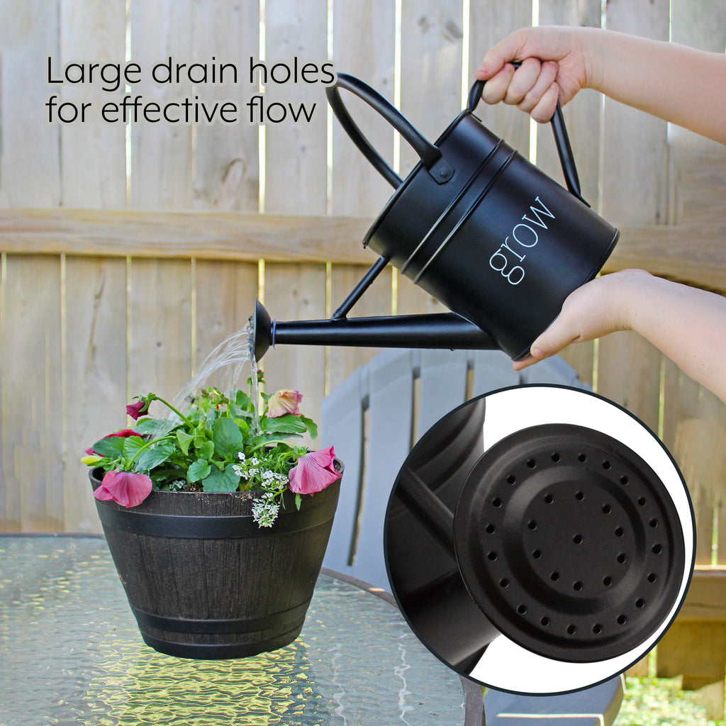 Farmhouse Enamel Watering Can (Black, Case of 6) - 6X_SH_2269_CASE