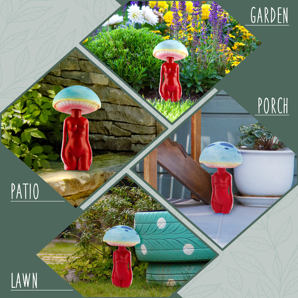 Mushroom Lady Solar Statue (Case of 4) - 4X_SH_2314_CASE