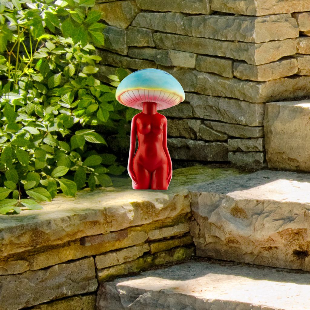 Mushroom Lady Solar Statue - sh2314es1