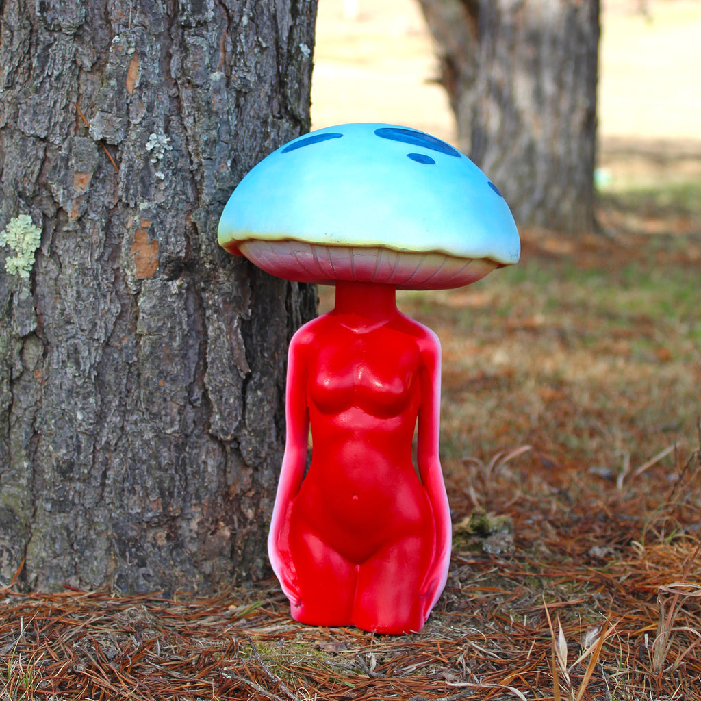 Mushroom Lady Solar Statue - sh2314es1