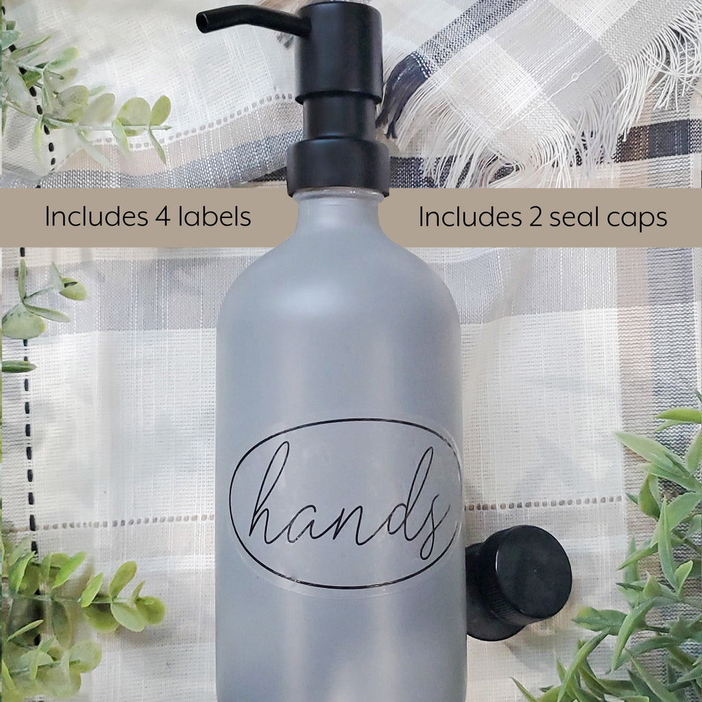 16oz Glass Pump Bottles (Gray w/ Black, Case of 20) - 20X_SH_2308_CASE