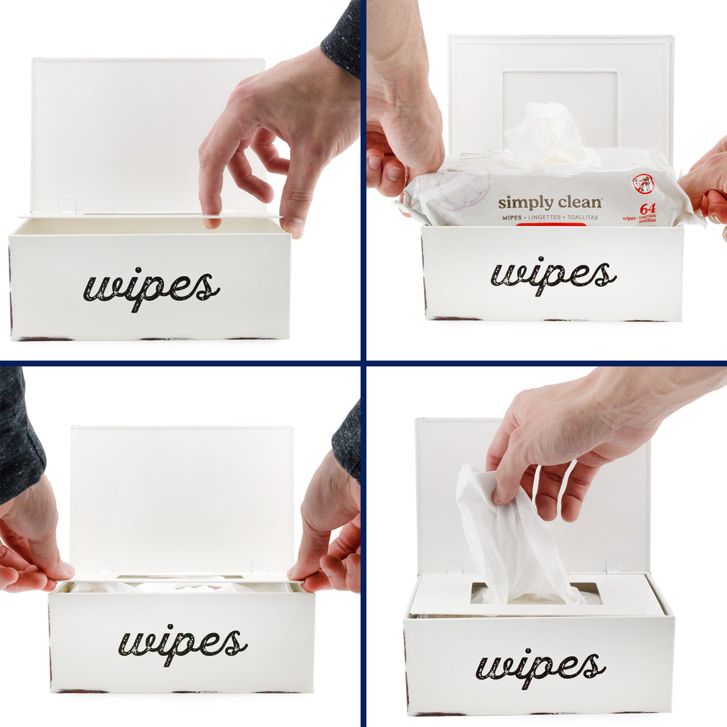 Enamelware Baby Wipes Holder (White) - sh2317ah1