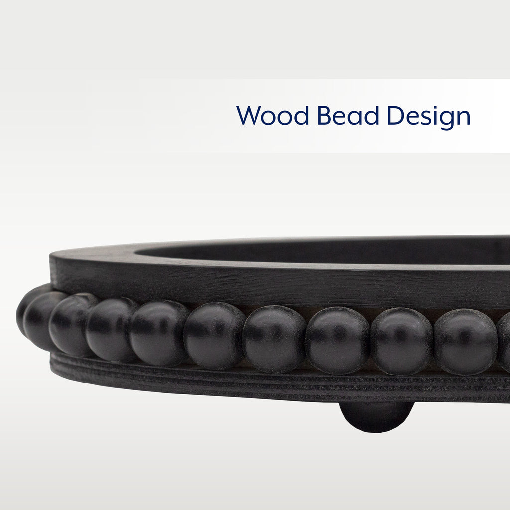 Wood Beaded Tray (Black, Case of 20) - SH_2322_CASE