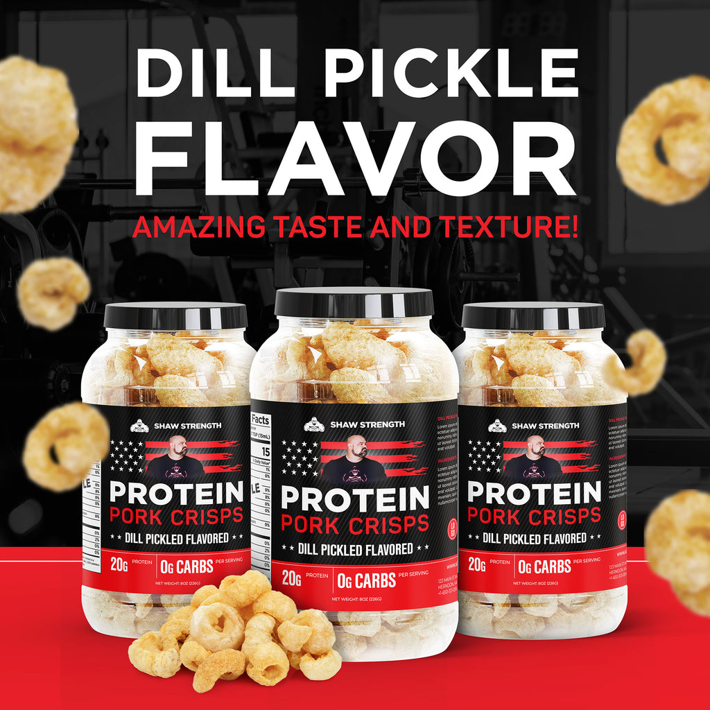 Shaw Strength Protein Pork Crisps (Dill Pickle Flavor, 8oz) - ShawDill