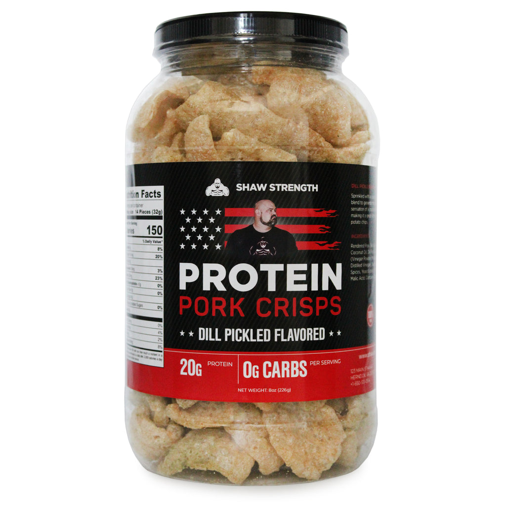 Shaw Strength Protein Pork Crisps (Dill Pickle Flavor, 8oz) - ShawDill