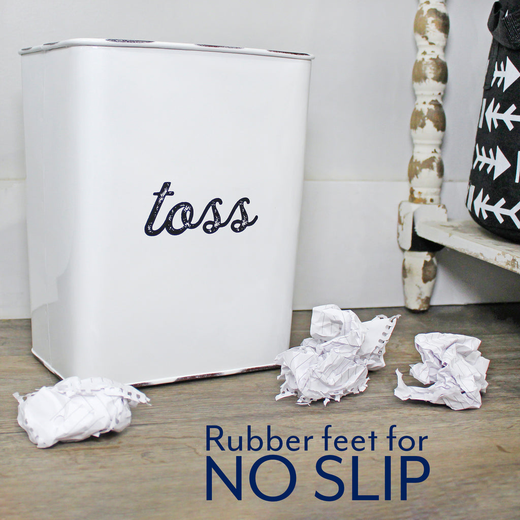 White Enamelware Wastebasket (Small) - sh2335ah1x