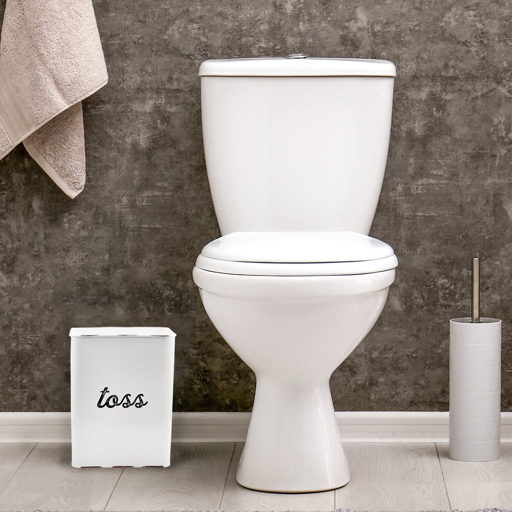 White Enamelware Wastebasket (Small) - sh2335ah1x