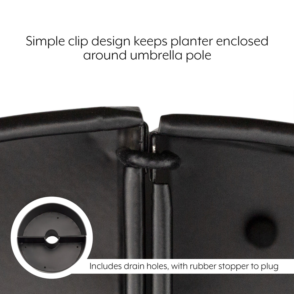 Umbrella Planter for Patio Table with Umbrella Hole (Black) - sh2344ah1
