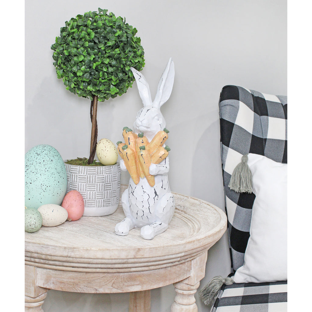 Rabbit Statue with Carrots (13-Inches, Case of 12) - 12X_SH_2346_CASE