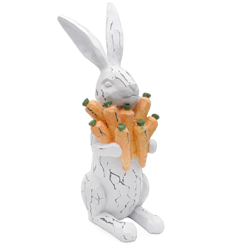 Rabbit Statue with Carrots (13-Inches, Case of 12) - 12X_SH_2346_CASE