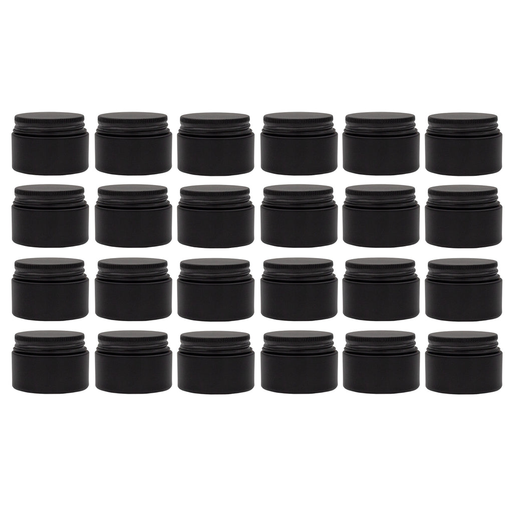 1oz Black Glass Balm Jars (Case of 192) - SH_2350_CASE