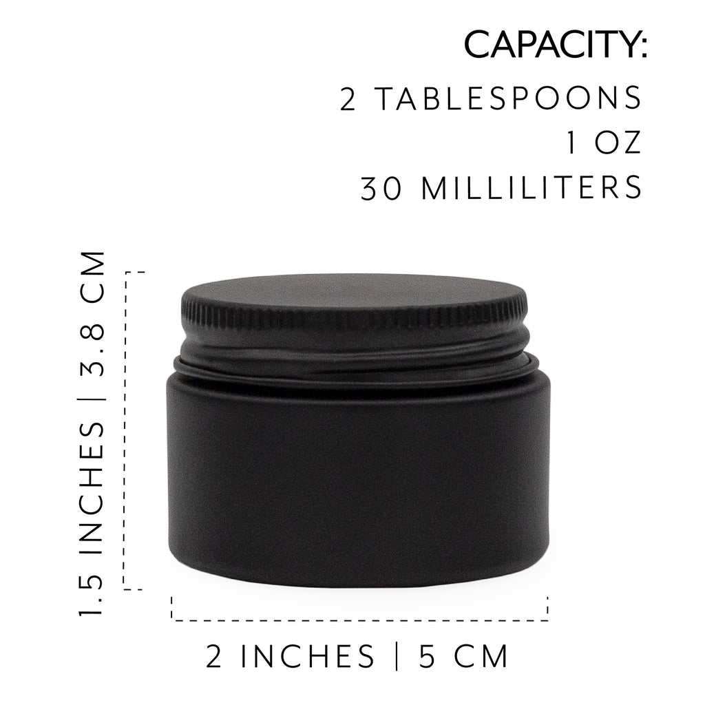 1oz Glass Balm Jars (24-Pack, Black) - sh2350dar0