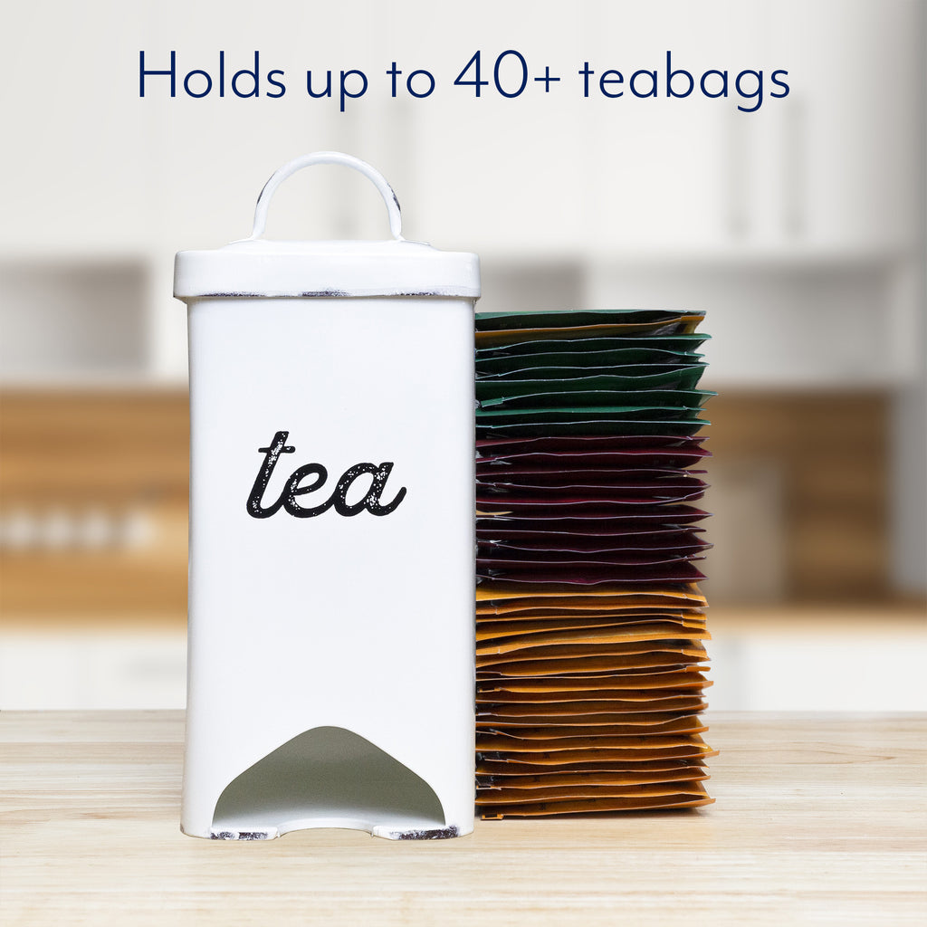 Farmhouse Enamelware Tea Bag Holder (White, Case of 30) - 30X_SH_2360_CASE