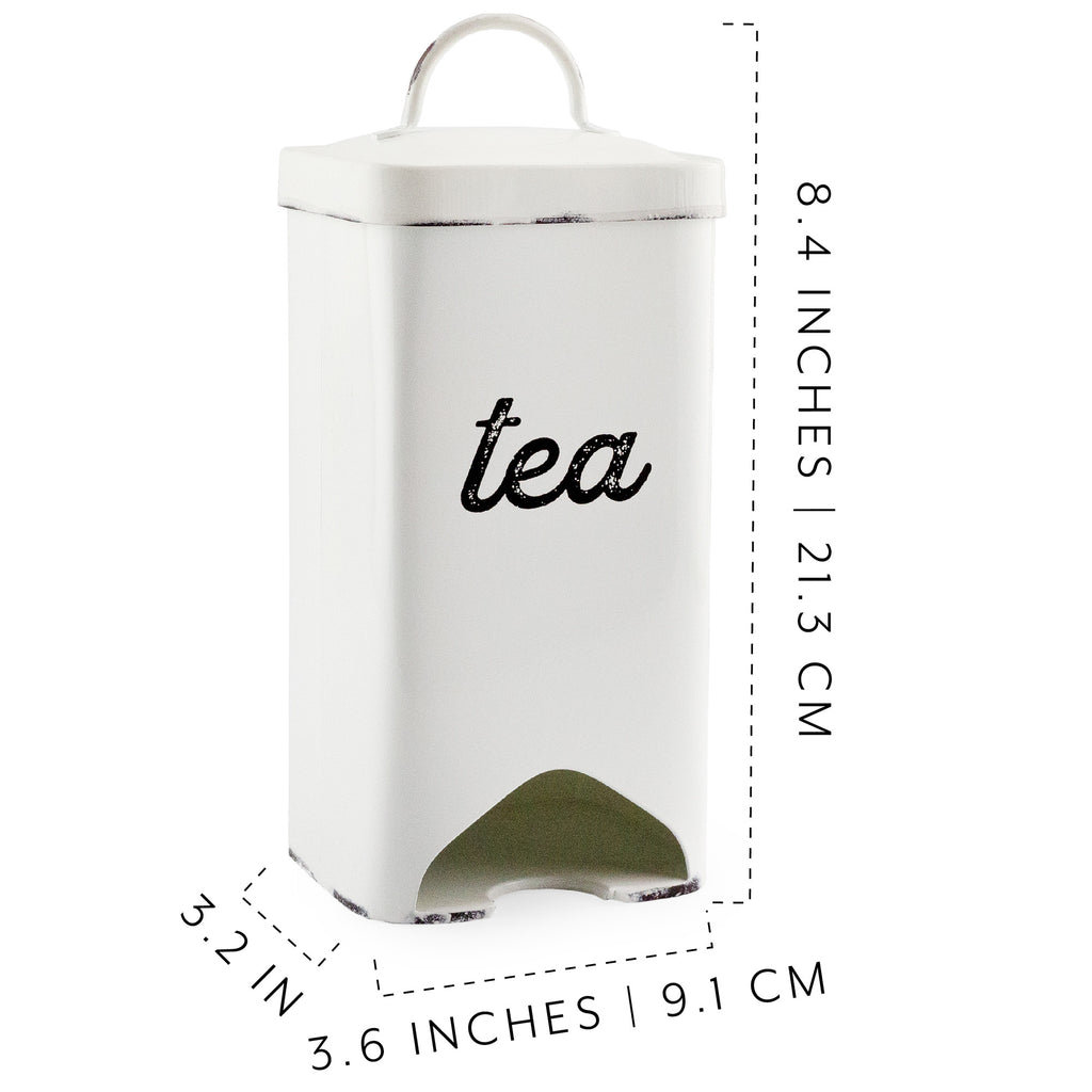Farmhouse Enamelware Tea Bag Holder (White, Case of 30) - 30X_SH_2360_CASE