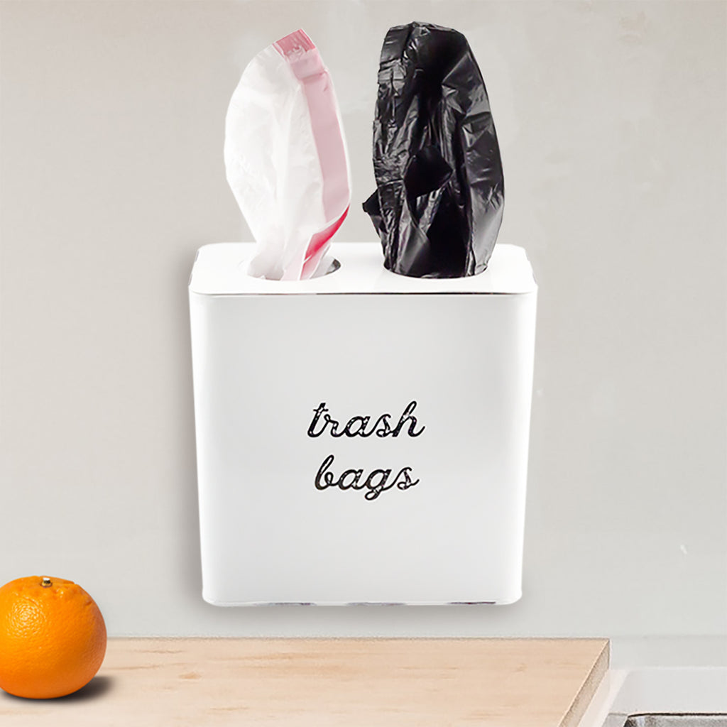 Farmhouse Trash Bag Holder (White) - sh2363ah1