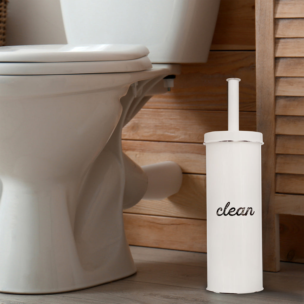 Farmhouse Toilet Brush Holder (White) - sh2367ah1