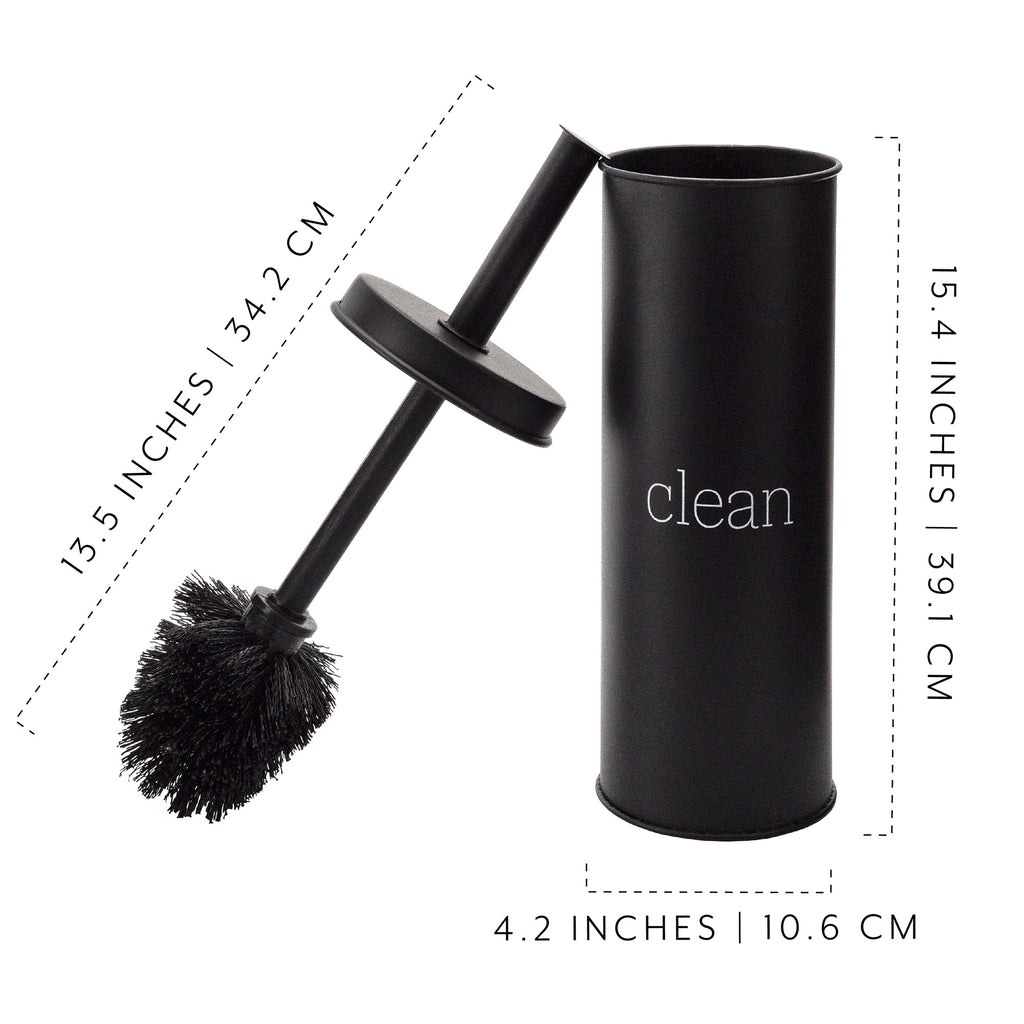 Black Enamelware Toilet Brush Holder - sh2368ah1