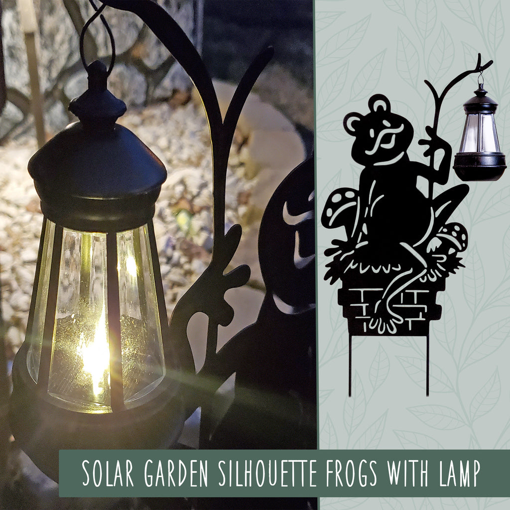 Frogs w/ Lamp Solar Garden Stakes (2-Pack) - sh2371es1