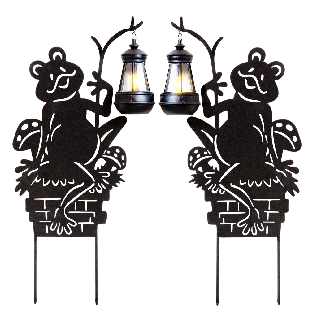 Frogs w/ Lamp Solar Garden Stakes (Case of 20) - 10X_SH_2371_CASE