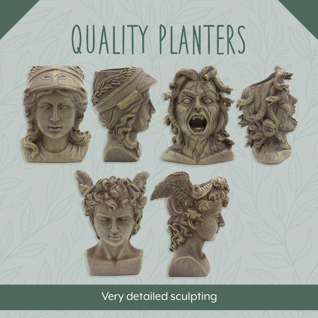 Mini Athena / Medusa / Perseus Planter Pots (Case of 12 Sets) - 12X_SH_2375_CASE