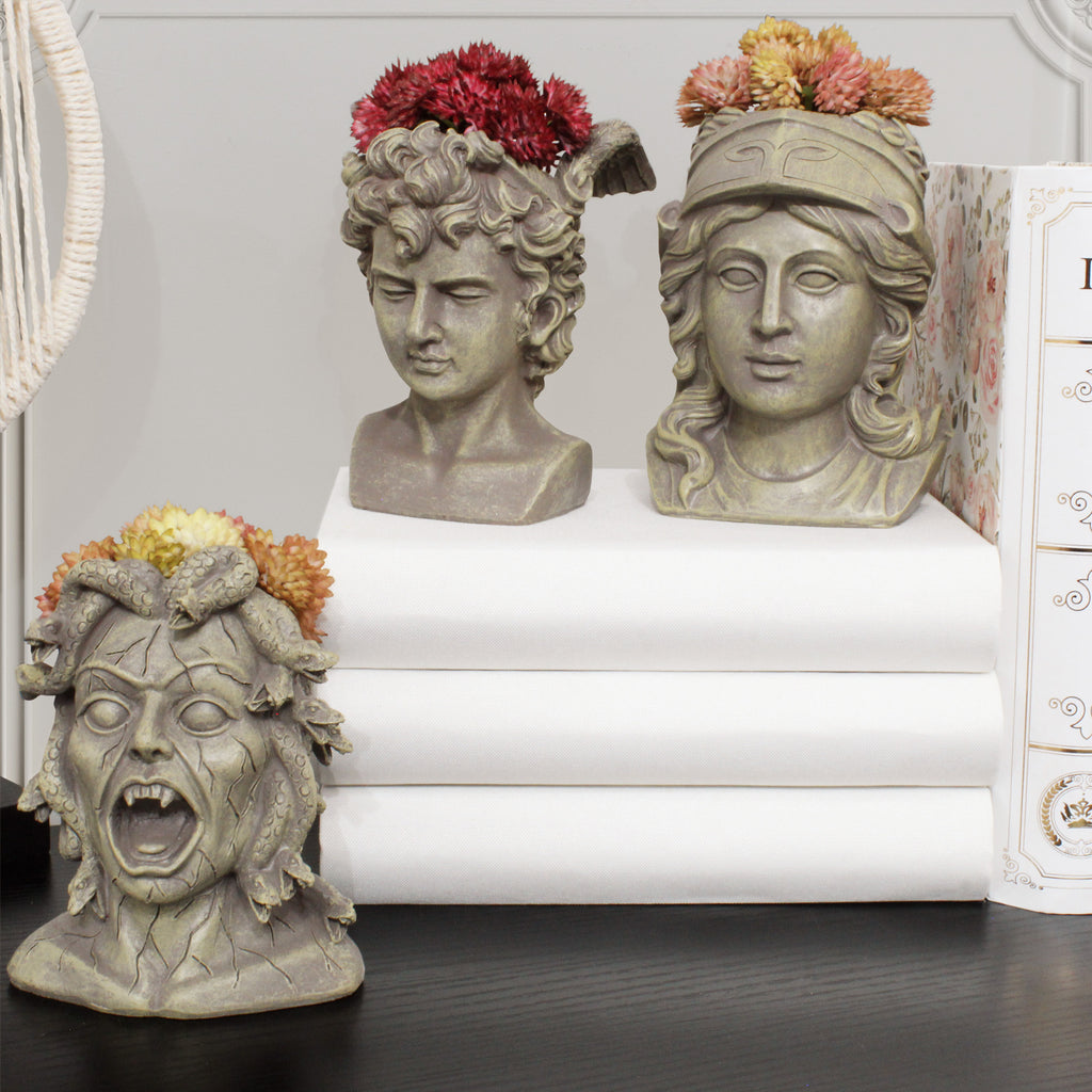 Mini Athena / Medusa / Perseus Planter Pots (Set of 3) - sh2375dar0