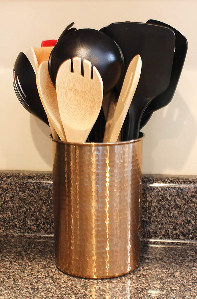 Copper Coated Kitchen Utensil Holder / 7-Inch Tool Caddy (Case of 12) - SI-860102_CASE