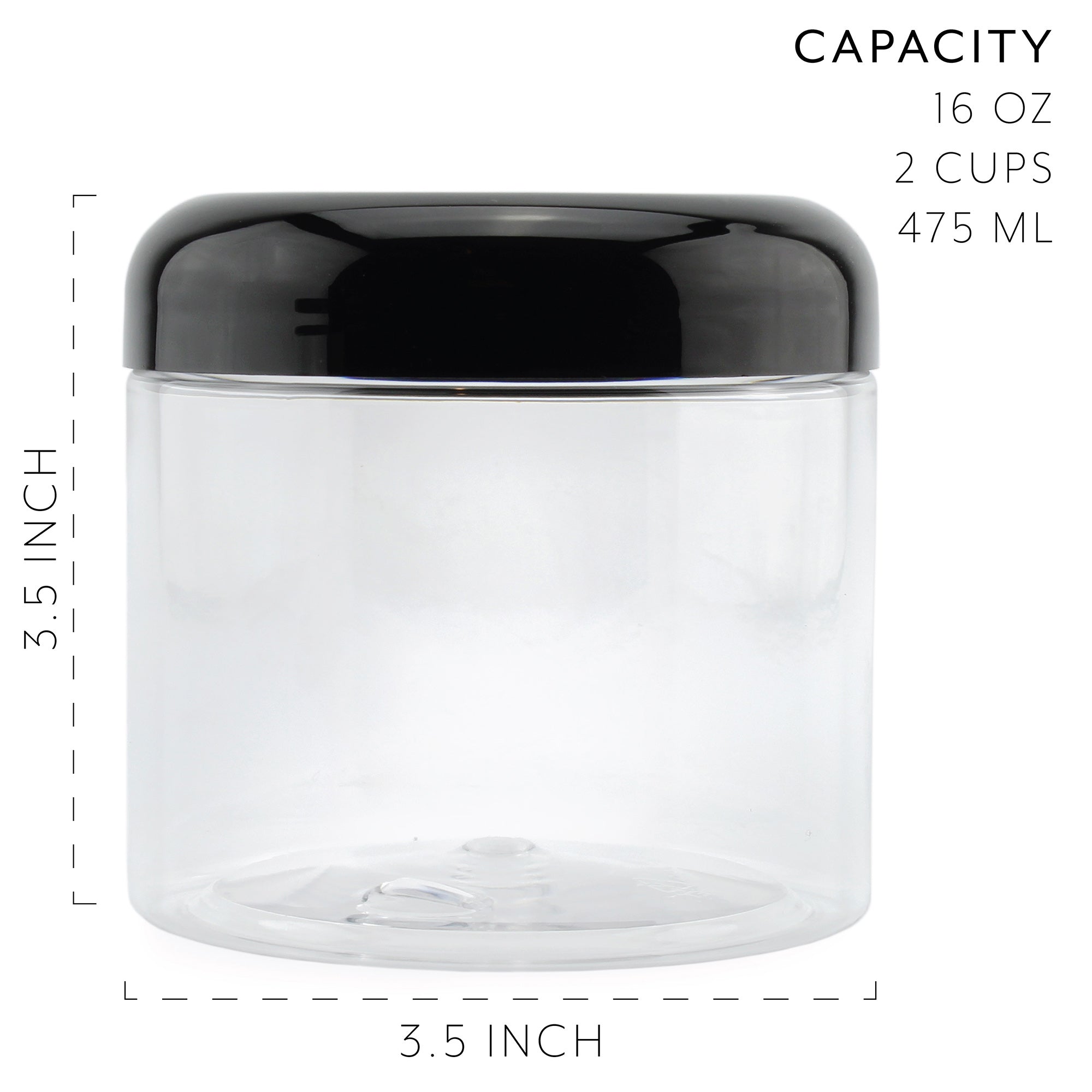 16oz Clear Plastic Jars w/Domed Lids (Case of 144) – Kurated Korner