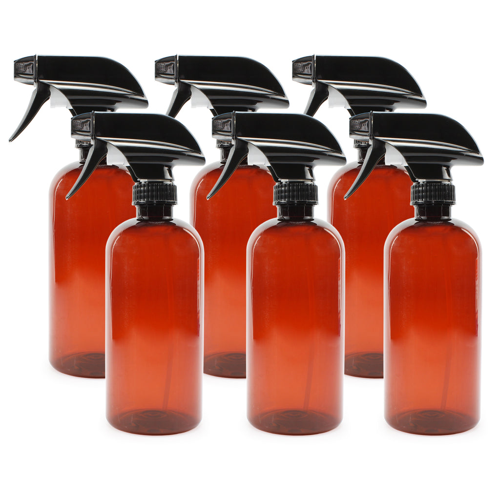 Plastic Spray Bottles with Mist & Stream Sprayers (6-Pack) - 16PlstcSpry