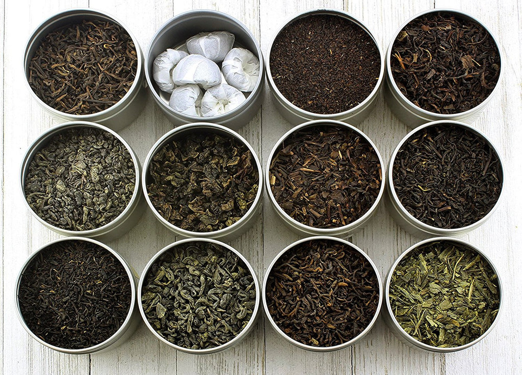 Favorites 12-Variety Loose Leaf Tea Sampler with Green, Black, Oolong, and Pu-erh Loose Tea (12-tin Variety Pack) - STTKit010