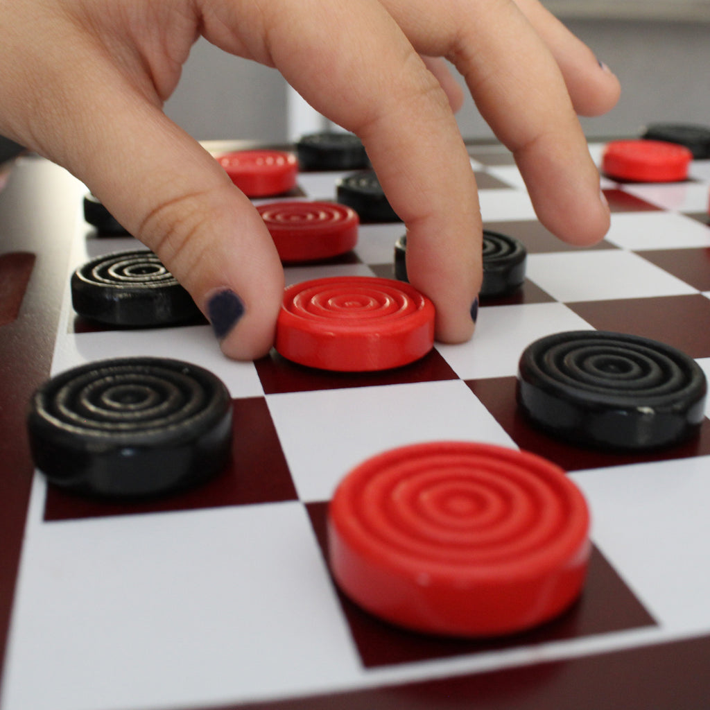 Black & Red Stackable Wooden Checkers 24pc (Case of 100 Sets) - 100X_SH_1354_CASE