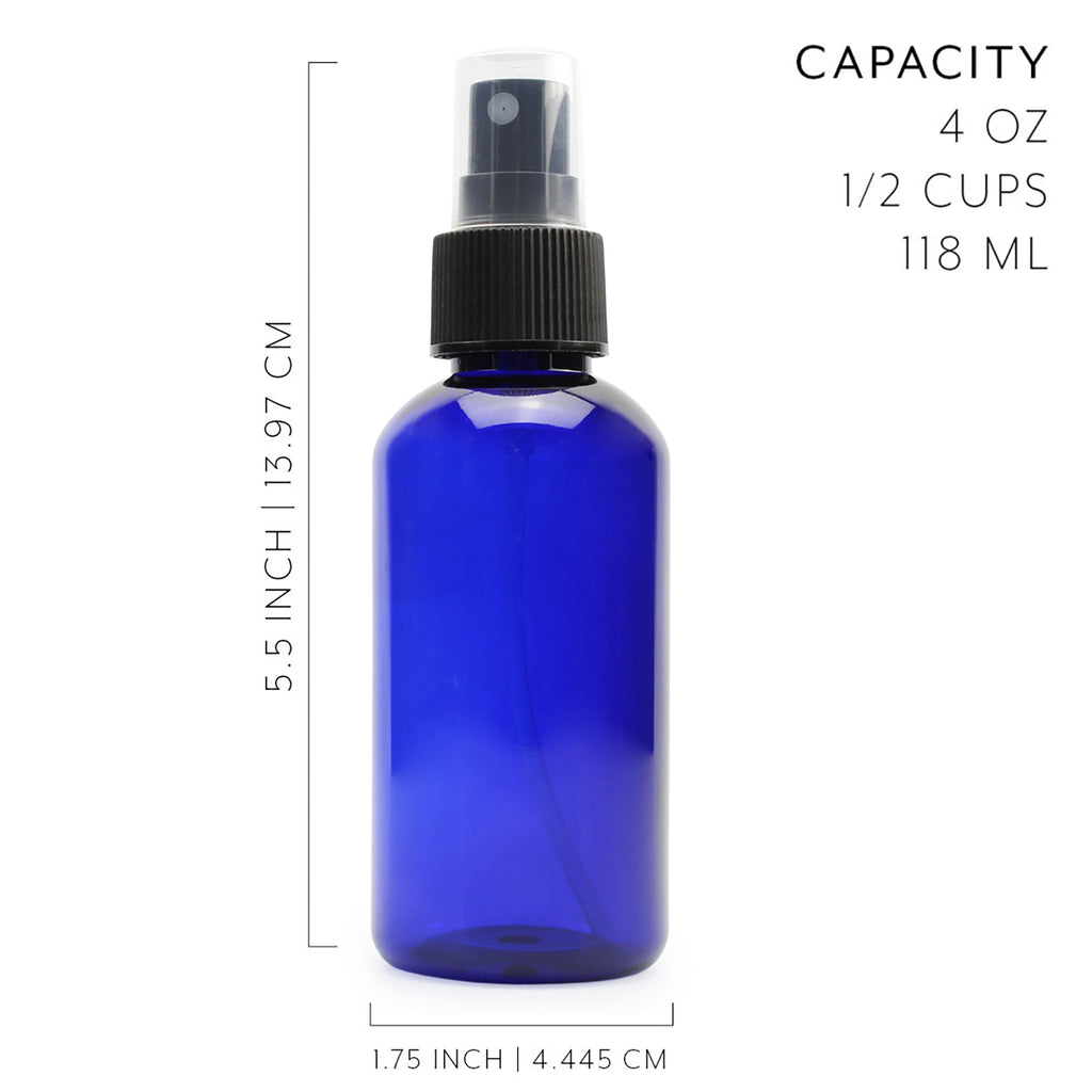 4oz Blue PLASTIC Fine Mist Spray Bottles (Case of 624) - SH_1418_CASE