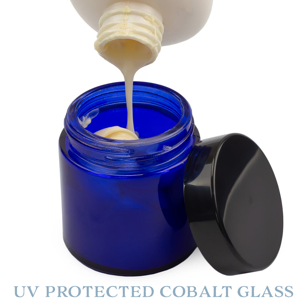 4oz Cobalt Blue Glass Straight Sided Cosmetic Jars (12-Pack) - sh913cb0mnw